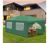Carpa de recepción emergente, cenador de jardín, 3 x 6 m, verde, plegable, para jardín al aire libre y camping.