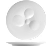 H&h 2 platos de porcelana blanca selección hotellerie cm 30,8x3h