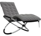 Tumbona | silla de jardín geométrica con cojín acero negro y gris cfw56551