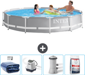 Paquete de piscina - intex - alrededor - 366x366x76 cm + accesorios cb54