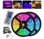Tiras led luces led habitación rgb 5050 tira led mando a distancia perfecta para decoración 5 metros 30 led 44 mandos a distancia