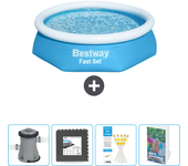 Paquete de piscina - bestway - alrededor - 244x244x61 cm + accesorios cb78
