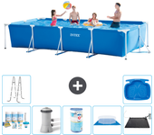 Paquete de piscina - intex - rectángulo - 450x220x84 cm + accesorios a299