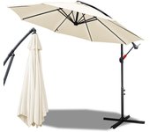 Sombrilla voladiza 3m sombrilla aluminio giratoria sombrilla jardín terraza balcón beige