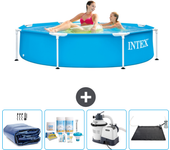 Paquete de piscina - intex - alrededor - 244x244x51 cm + accesorios cb62
