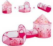 Succebuy carpa juego 3 en 1 niños con túnel para niñas y niños, casita juego pop-up para uso interior/exterior, incluye bolsa transporte y correas