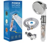 Cabezal de ducha 3 en 1 cabezal de ducha con ahorro de agua cabezal de ducha con filtro iónico con manguera de 1,5 m - ahorro de agua