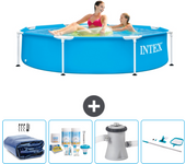 Paquete de piscina - intex - alrededor - 244x244x51 cm + accesorios cb7