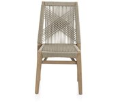 Pack de 4 sillas de madera de acacia y trenzado de cuerda color topo