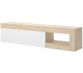Animeli mueble tv, aparador bajo de salón, aparador de salón para televisión, 204x42h48 cm, roble y blanco