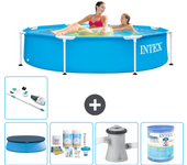 Paquete de piscina - intex - alrededor - 244x244x51 cm + accesorios a1422