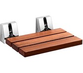 Lineabeta - asiento de ducha scagni en acero inoxidable pulido / teca