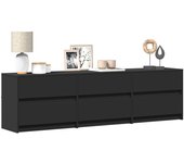 Maison exclusive - mueble de tv con led madera de ingeniería negro 180x34x50 cm
