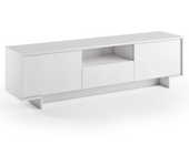 Mueble tv blanco con 2 puertas y cajón central