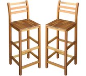 Taburetes de cocina 2 unidades madera maciza de acacia