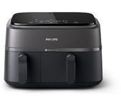 Philips dual basket air fryer - cottura sana, veloce e versatile, capacità 9l, touchscreen, design a 2 cestelli (na350/00)