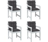 Cojines silla respaldo bajo 4 ud tela gris antracita melange v0386 100 x 50 x 7 cm / antracita