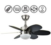 Ventilador de techo con luz silencioso dc con mando wengue haya 85 cm invierno-verano color luz regulable