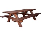 Mesa picnic de madera para jardín 200 cm - color cerezo estrucmader
