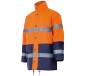 Velilla parka bicolor av 3xl azul marino/naranja flúor