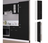 Armario de frigorífico madera contrachapada negro 60x57x207 cm