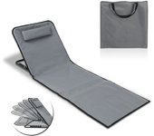 Colchón, tumbona, esterilla de playa con respaldo reclinable y bolsa de transporte 158cmx55cm gris