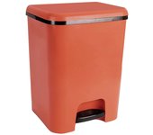 Com-fort house | cubo de basura con pedal | capacidad de 20 litros | cubo reciclaje | color marrón teja | limpieza fácil