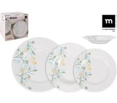Vajilla redonda 18 piezas colección rivoli | la mediterranea