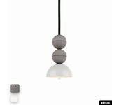 Lámpara colgante de hormigón - bosfor concrete | gris - blanco | 2 bolas | led 14w