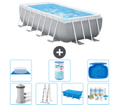 Paquete de piscina - intex - rectángulo - 400x200x100 cm + accesorios a2448