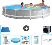 Paquete de piscina - intex - alrededor - 366x366x76 cm + accesorios a2150