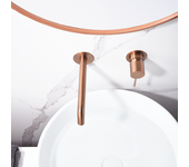 Imex - grifo monomando lavabo empotrado | grifo baño mezclador agua fria y caliente | serie génova | color oro rosa cepillado