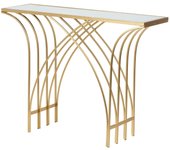 Consola metal espejo dorada 104x30x79 cm