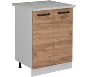 Vicco mueble bajo de cocina r-line, roble dorado, 60 cm et mármol