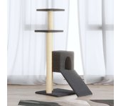 Rascador para gatos con rascador de sisal gris oscuro 92 cm