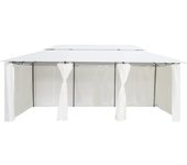 Cenador con cortinas 600x298x270 cm blanco 180g/m2