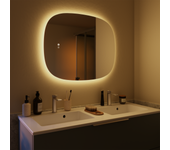 Espejo de baño con luz ovalado 65x80 cm moderno, antivaho, intensidad regulable
