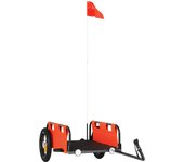 Remolque para bicicletas hierro y tela oxford naranja cfw21583