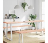 Tablero de madera maciza sin tratar con borde a juego