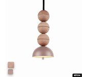 Lámpara colgante de hormigón - bosfor concrete | rosa | 3 bolas | led 14w