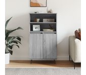 Aparador alto | aparador de comedor | armario de cocina de madera contrachapada gris sonoma 60x36x110 cm cfw57457
