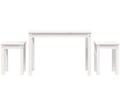 3 piezas mesas apilables | mesita auxiliar | mesa de café madera maciza de pino blanco cfw67283