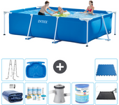 Paquete de piscina - intex - rectángulo - 300x200x75 cm + accesorios a179