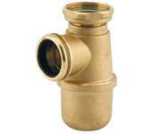 Sifón de fregadero de latón, no regulable, altura bajo fregadero 120 mm