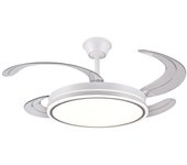 Ventilador techo dc estella xl blanco led integrado72w conectividad app 7200 lumenes akunadecor