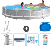 Paquete de piscina - intex - alrededor - 366x366x76 cm + accesorios a2084