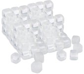 Relaxdays cubitos de hielo reutilizables, 24 unidades, xxl, cubos de hielo plásticos para fiestas, transparentes