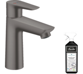 Hansgrohe talis e 110 coolstart mezclador de lavabo sin extraíble ni desagüe negro cromo cepillado + limpiador briochin