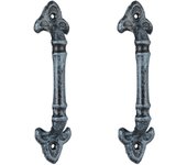 Relaxdays tiradores de muebles antiguos, 2 manijas puertas armarios y cajones, hierro fundido, 20cm, gris