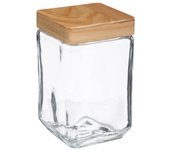 5five - tarro de cristal cuadrado con tapa de pino pin 1,25l